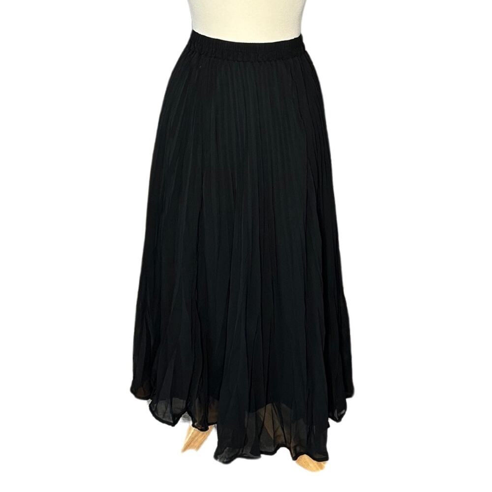 A NEW DAY SKIRT Pleated MIDI Maxi Elastic Waist Flowy Pretty S4